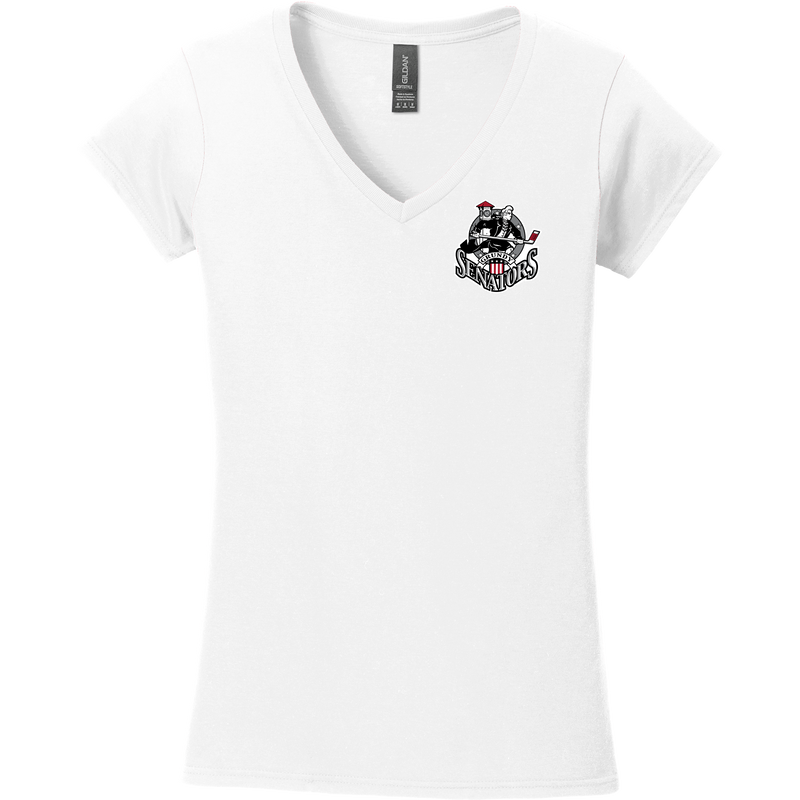 Grundy Senators Softstyle Ladies Fit V-Neck T-Shirt