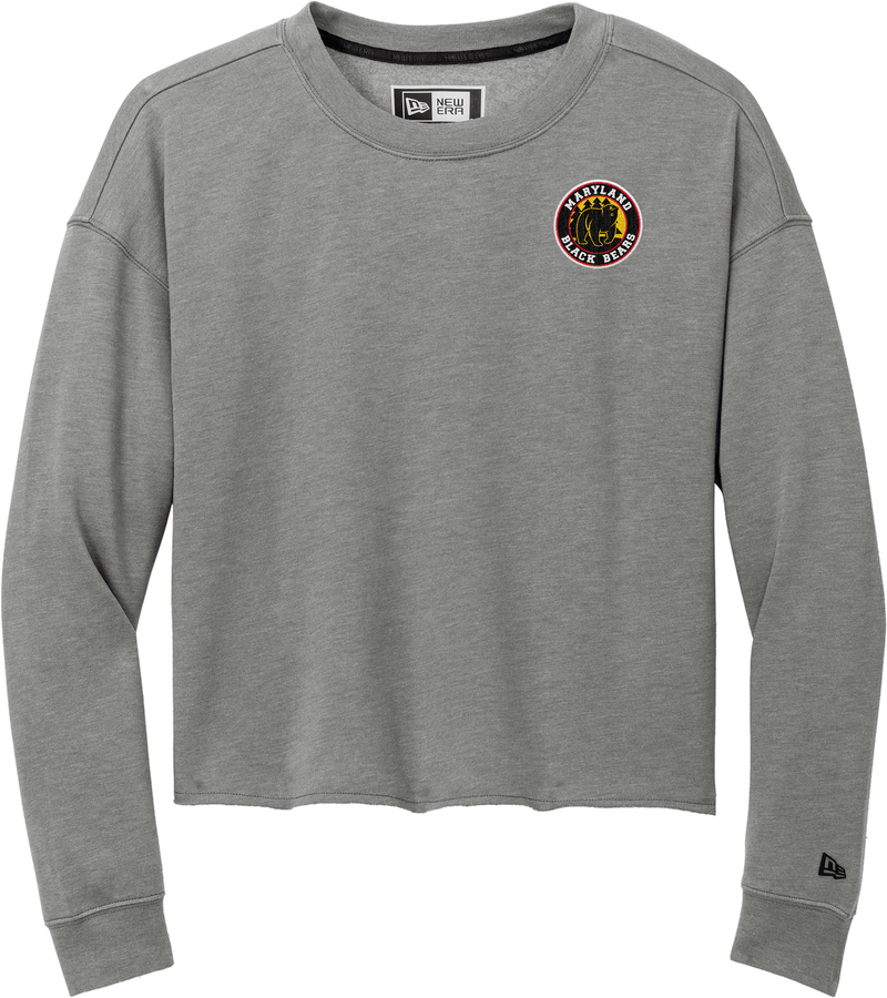 Maryland Black Bears New Era Ladies Tri-Blend Fleece Crop Crew