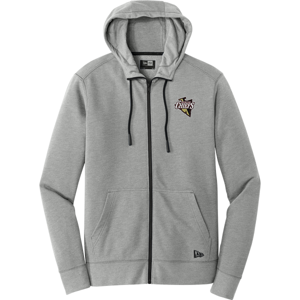 Mercer Chiefs New Era Tri-Blend Fleece Full-Zip Hoodie