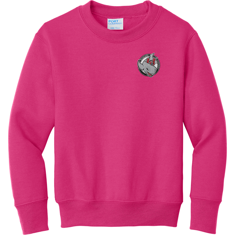 CT Whalers Tier 2 Youth Core Fleece Crewneck Sweatshirt