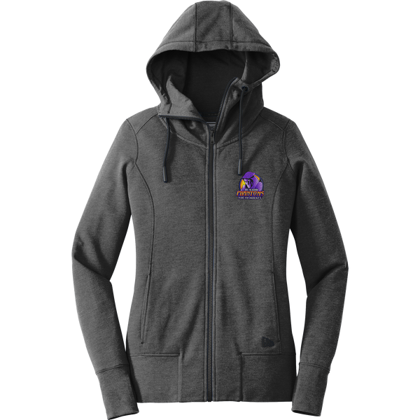 Jr. Phantoms New Era Ladies Tri-Blend Fleece Full-Zip Hoodie