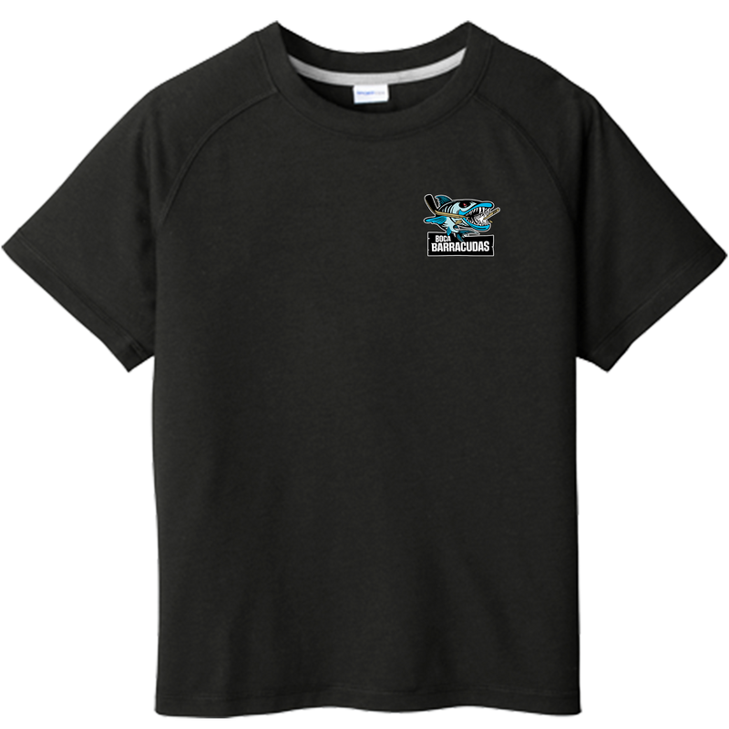 Boca Barracudas Youth PosiCharge Tri-Blend Wicking Raglan Tee